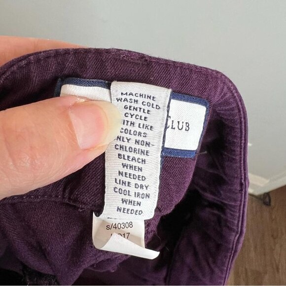 Charter Club Womens Size 6 Purple Plum Cropped Pant Stretch Mid Rise Office Wear - Picture 6 of 10